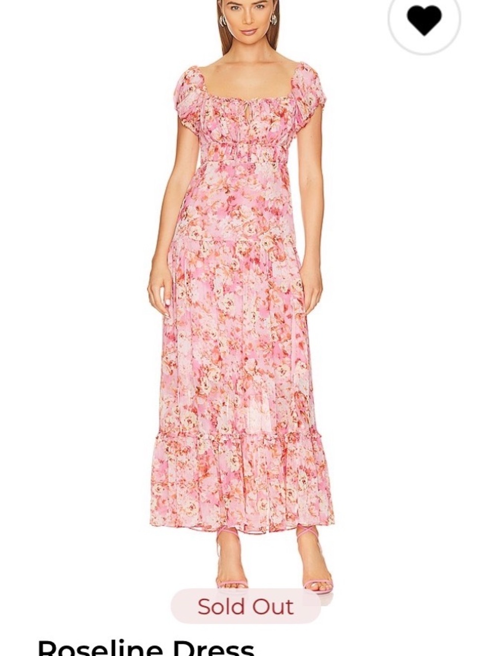 ASTR Roseline Pink Floral Maxi Dress with Puff Sleeves
